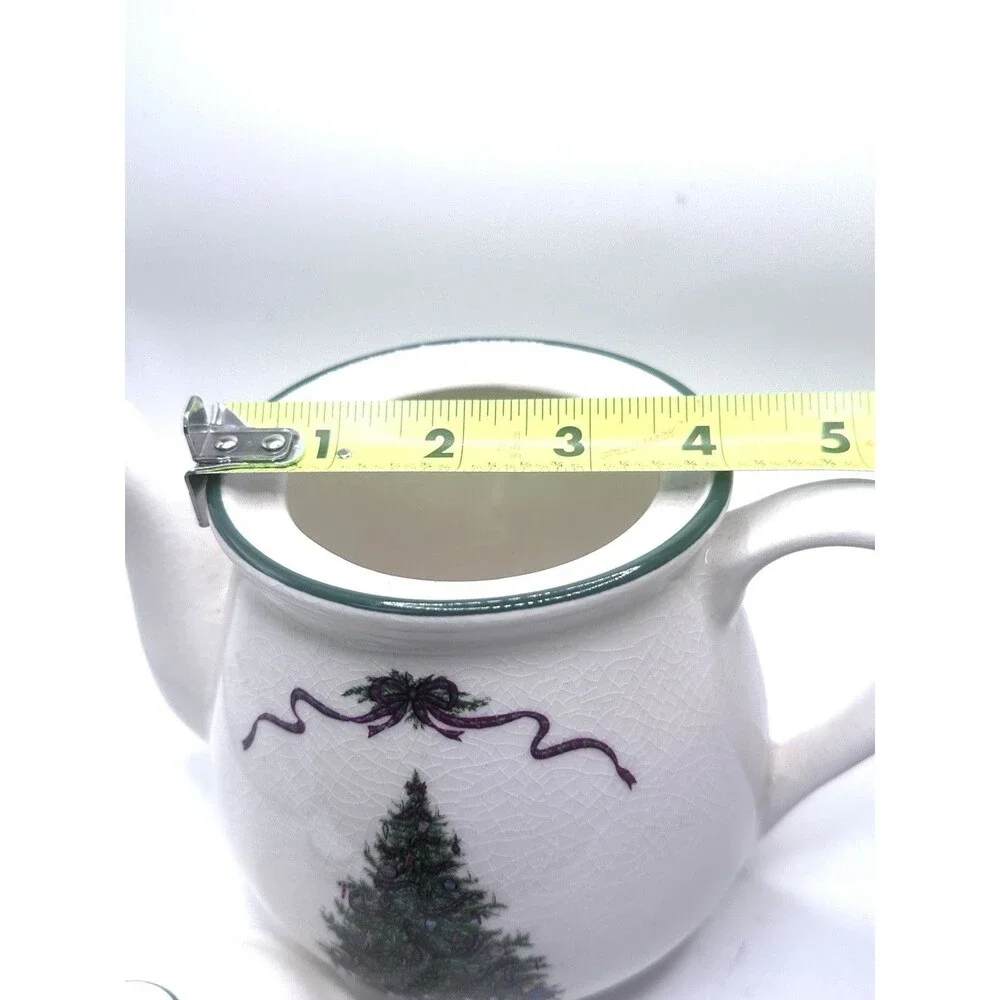 Vintage O’Tannenbaum Teapot The Cellar MPD 1992 Japan Christmas Crazing